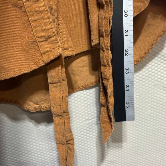Lucky Brand Women's Small Brown Tan Corduroy Shirt Dress Button Front Belt - Picture 8 of 9